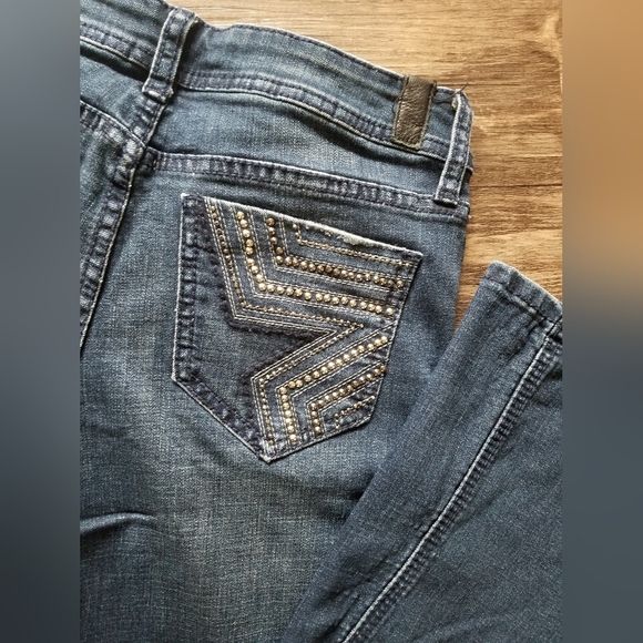 People's Liberation Star Rhinestone Bootcut Denim Jeans - Picture 3 of 6